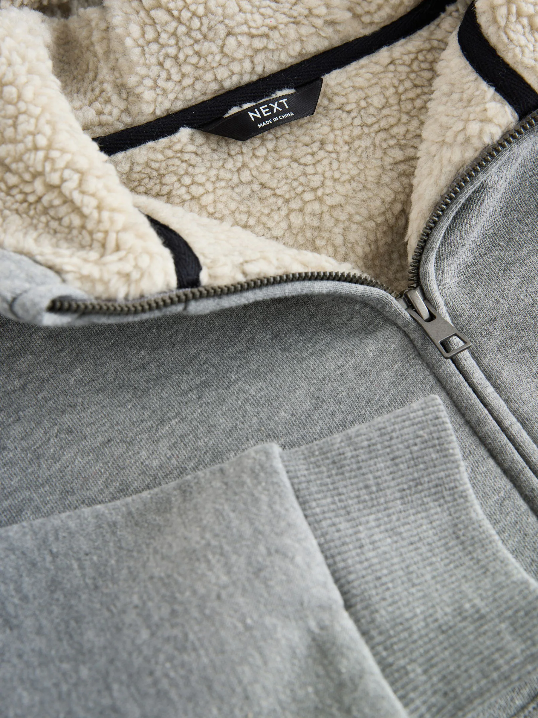 Grijs - Borg Fleece Zip Through Hoodie (3-16yrs)