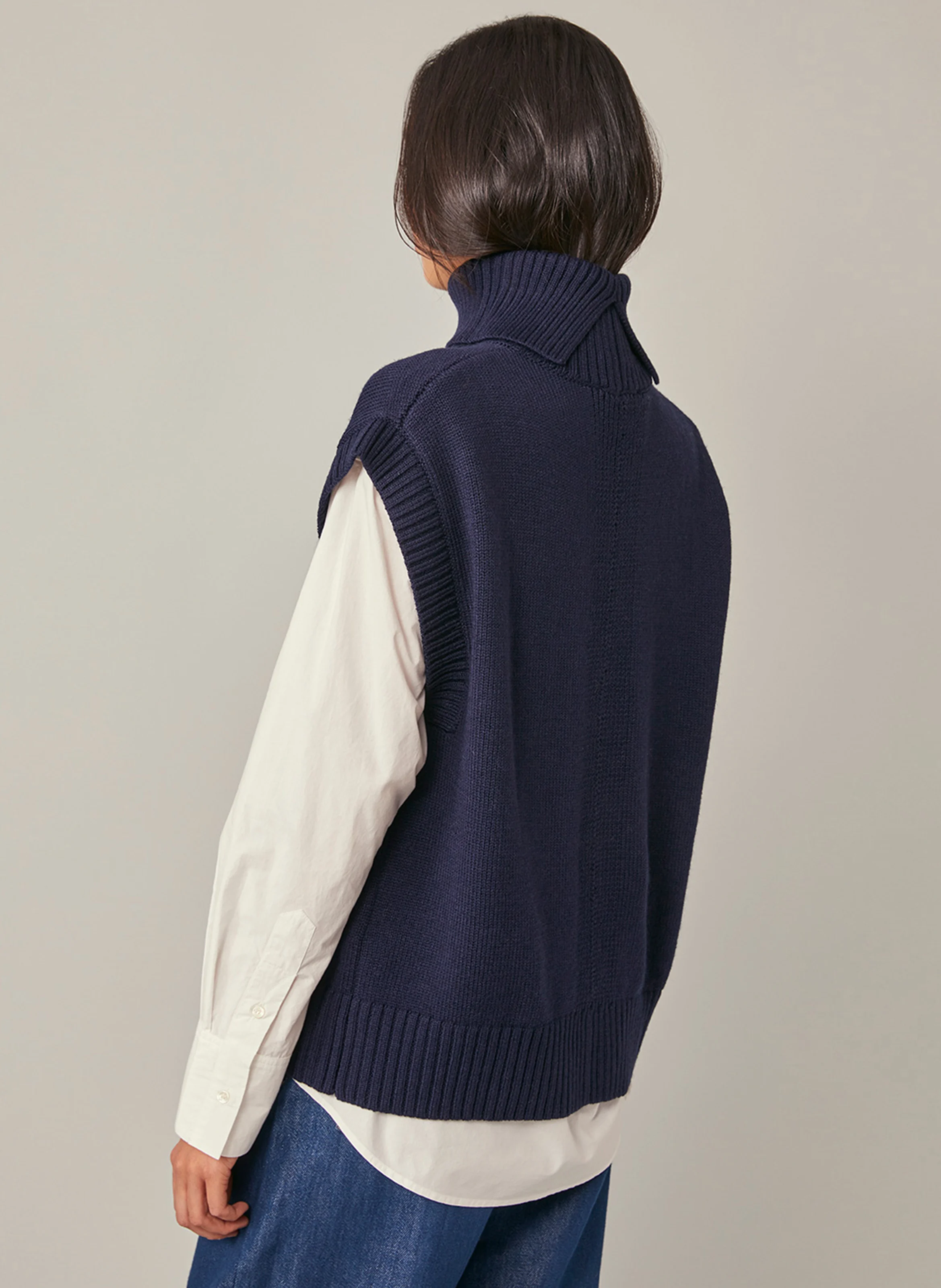 ENOR - Pull droit à col roulé | Bleu
