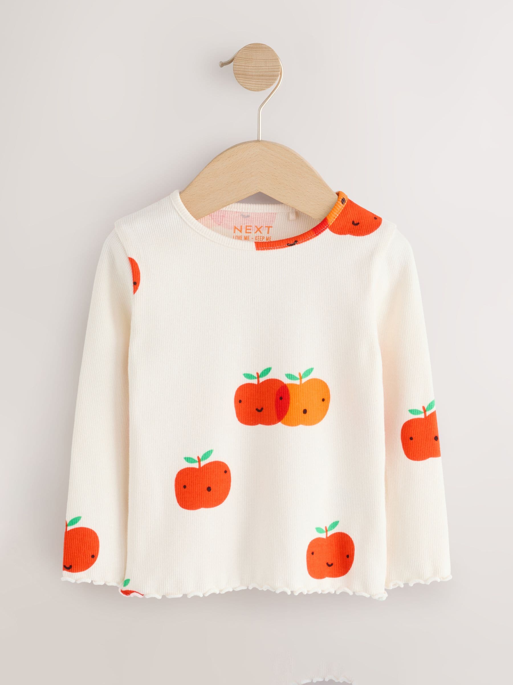 Fruit - Verpakking van 5 geribde tops met lange mouwen (3mnd-7jr)