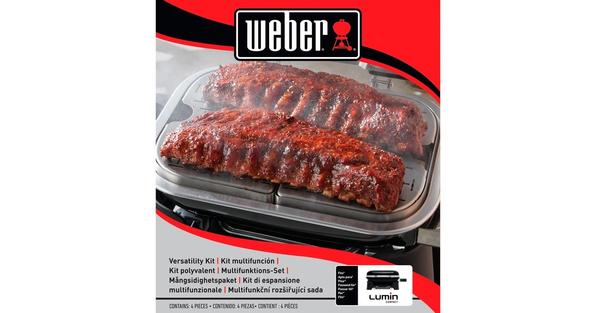 WeberVeelzijdigheidsset - Lumin Compact-elektrische barbecue grillrooster  (Roestvrij staal, 4-delig)