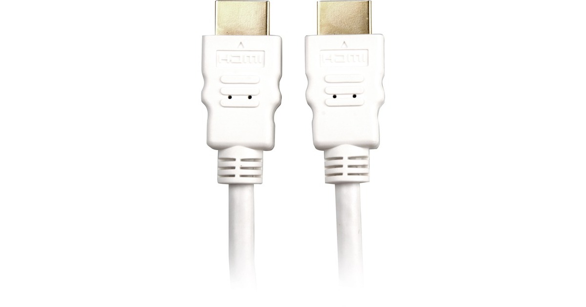 SharkoonHigh Speed HDMI kabel met Ethernet  (Wit, 2 meter, 4K, Verguld)