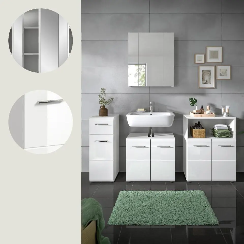 Hioshop Ice badkamer I65 wit hoogglans- wit