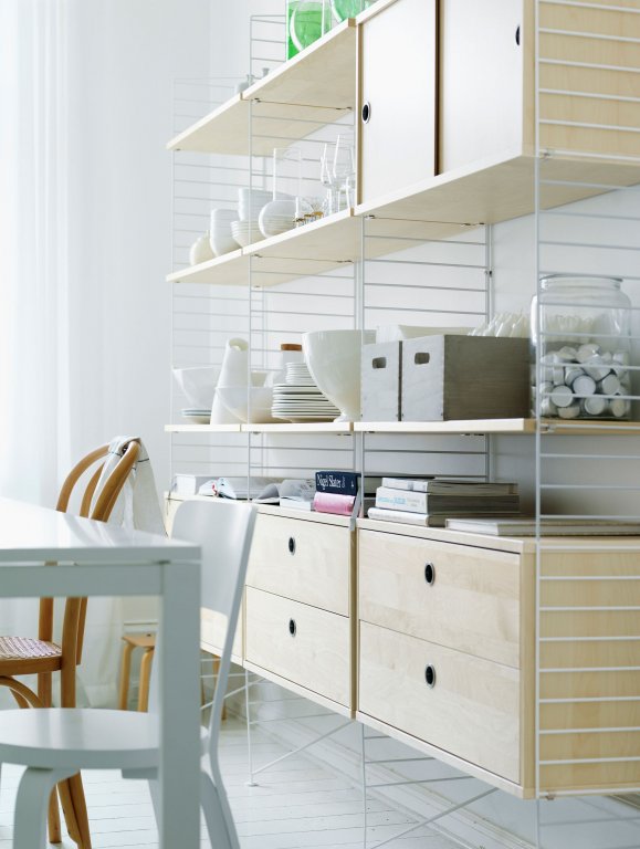 String Furniture Ladekast met twee lades 78 x 30 x 42 cm wit