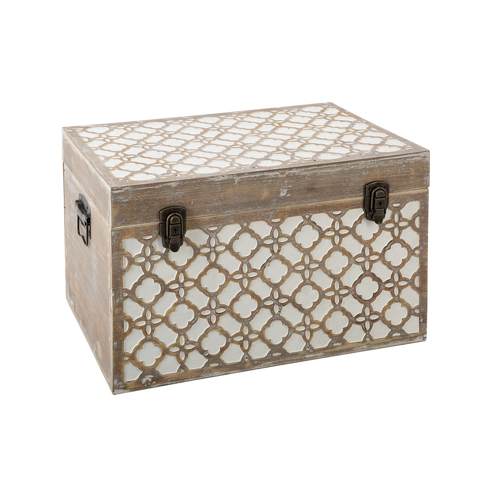 Malle rectangulaire bois 48x32x30cm