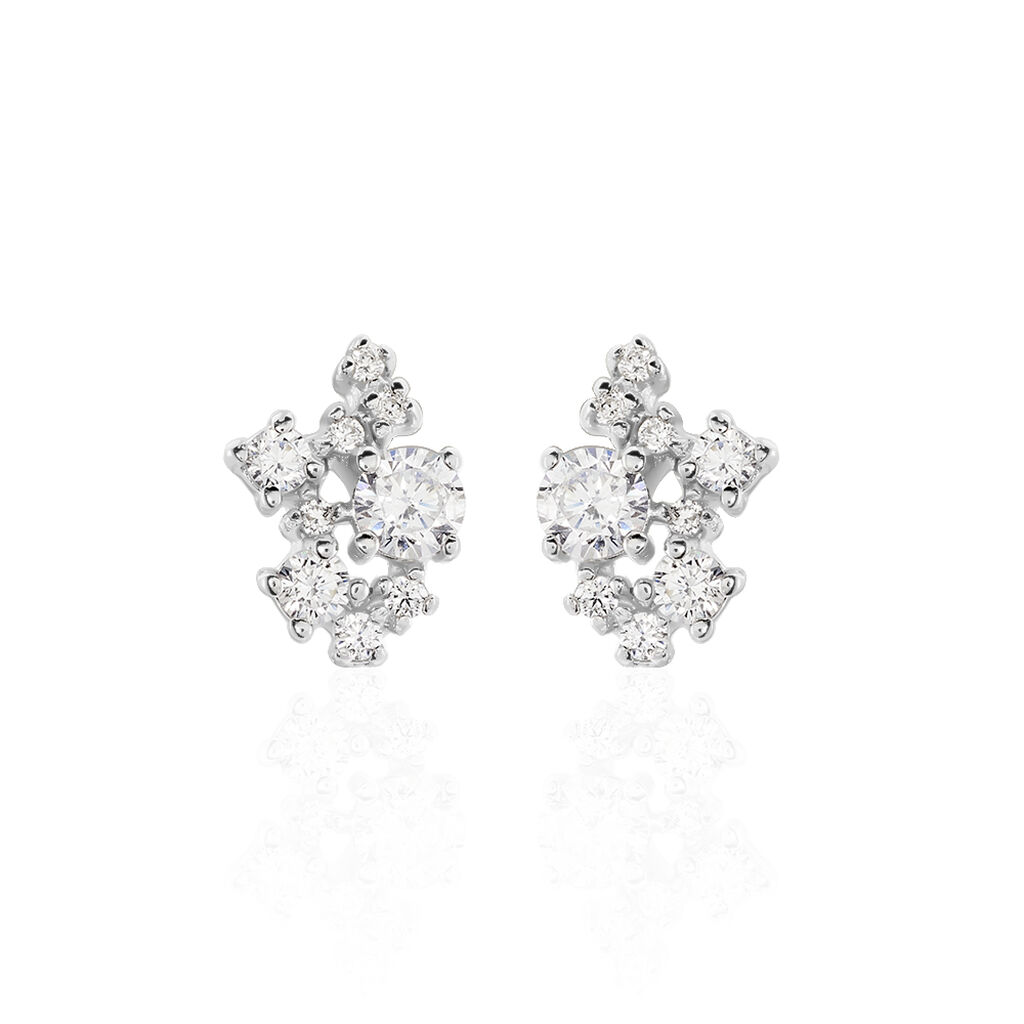 Boucles D'oreilles Pendantes Amissa Argent Blanc Oxyde De Zirconium