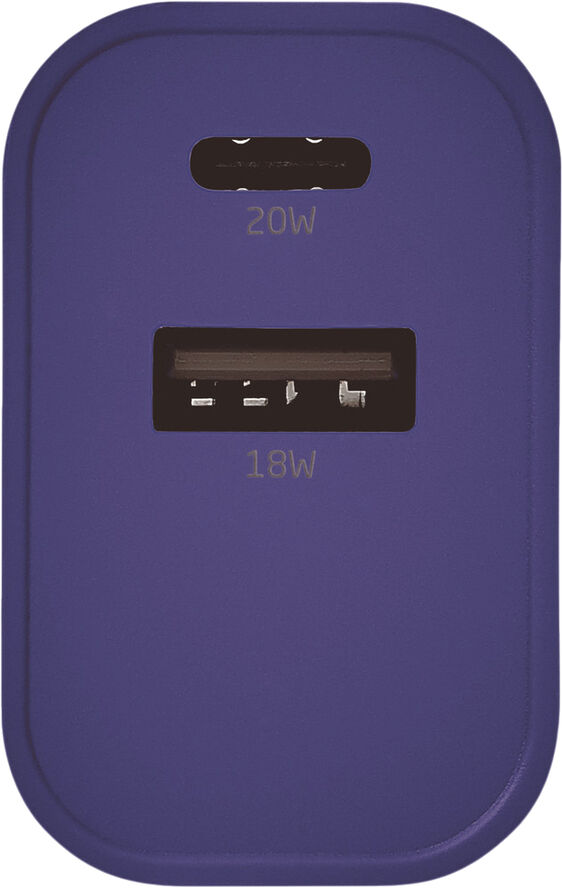 Go Travel Worldwide USB-A & USB-C Charger Purple