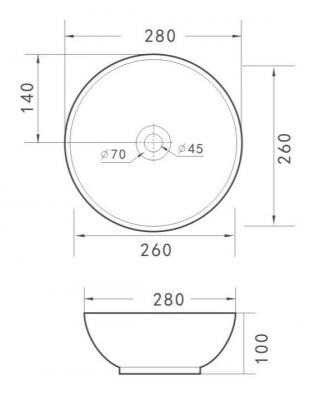 Mueller Sas waskom 28x26x10cm keramiek wit