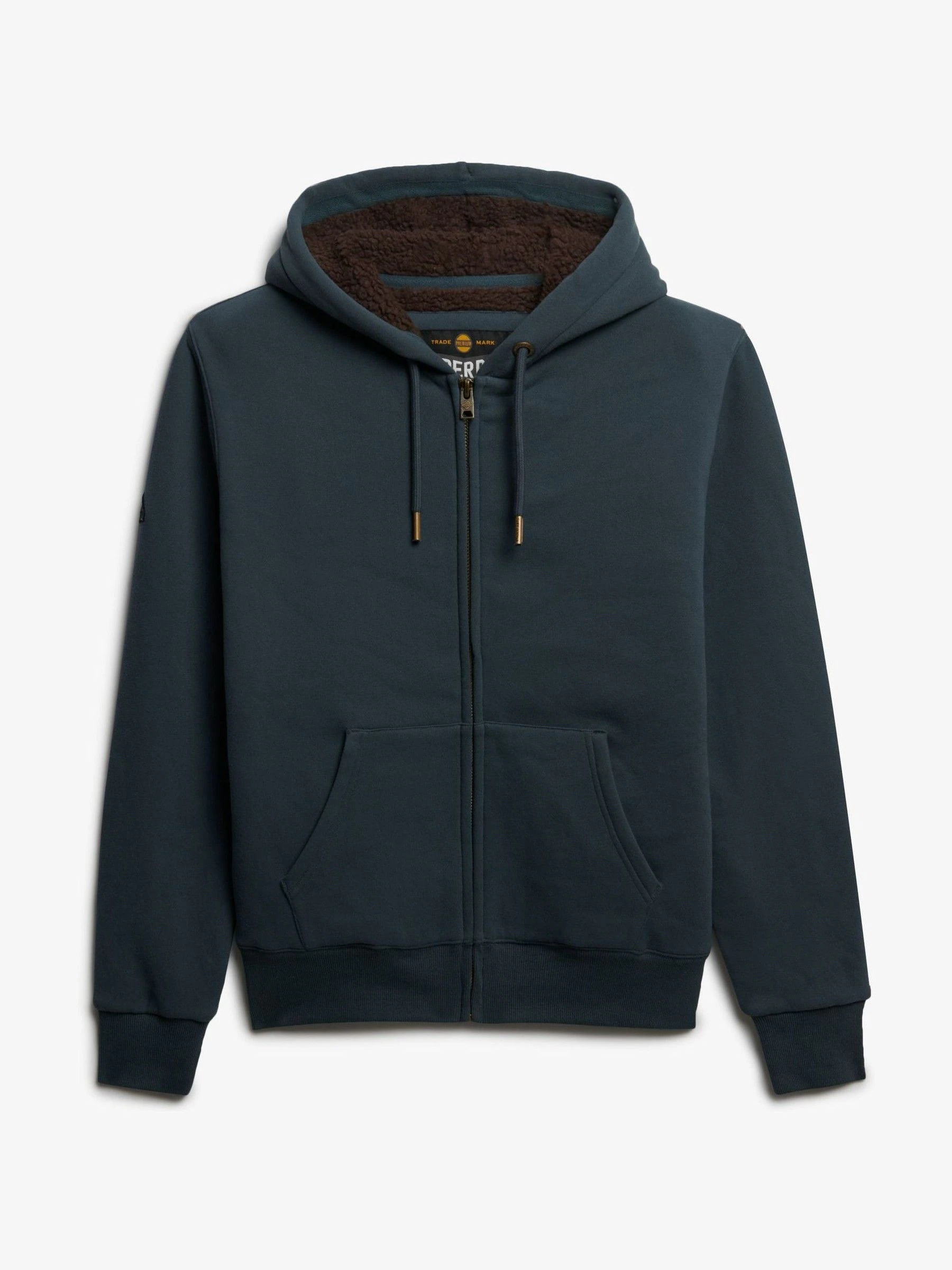 Grijs - Superdry Borg Lined Ziphood Hoodie