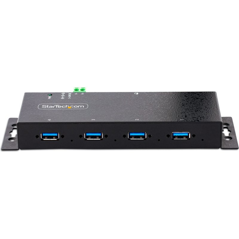 StarTech.com Hub USB 3.0 5Gbps à 4 Ports Industriel - Hub USB pour PC Portable avec Protection contre les Surtensions - Splitter USB 3.0 Montable sur Mur - Station de Charge USB à Verrouillage, Gros Calibre