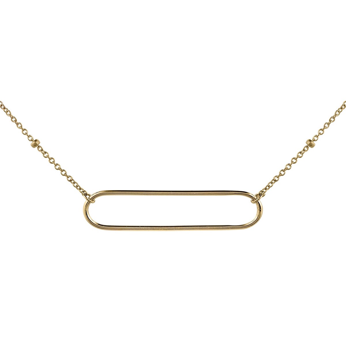 Collier Brillaxis or jaune anneau ovale