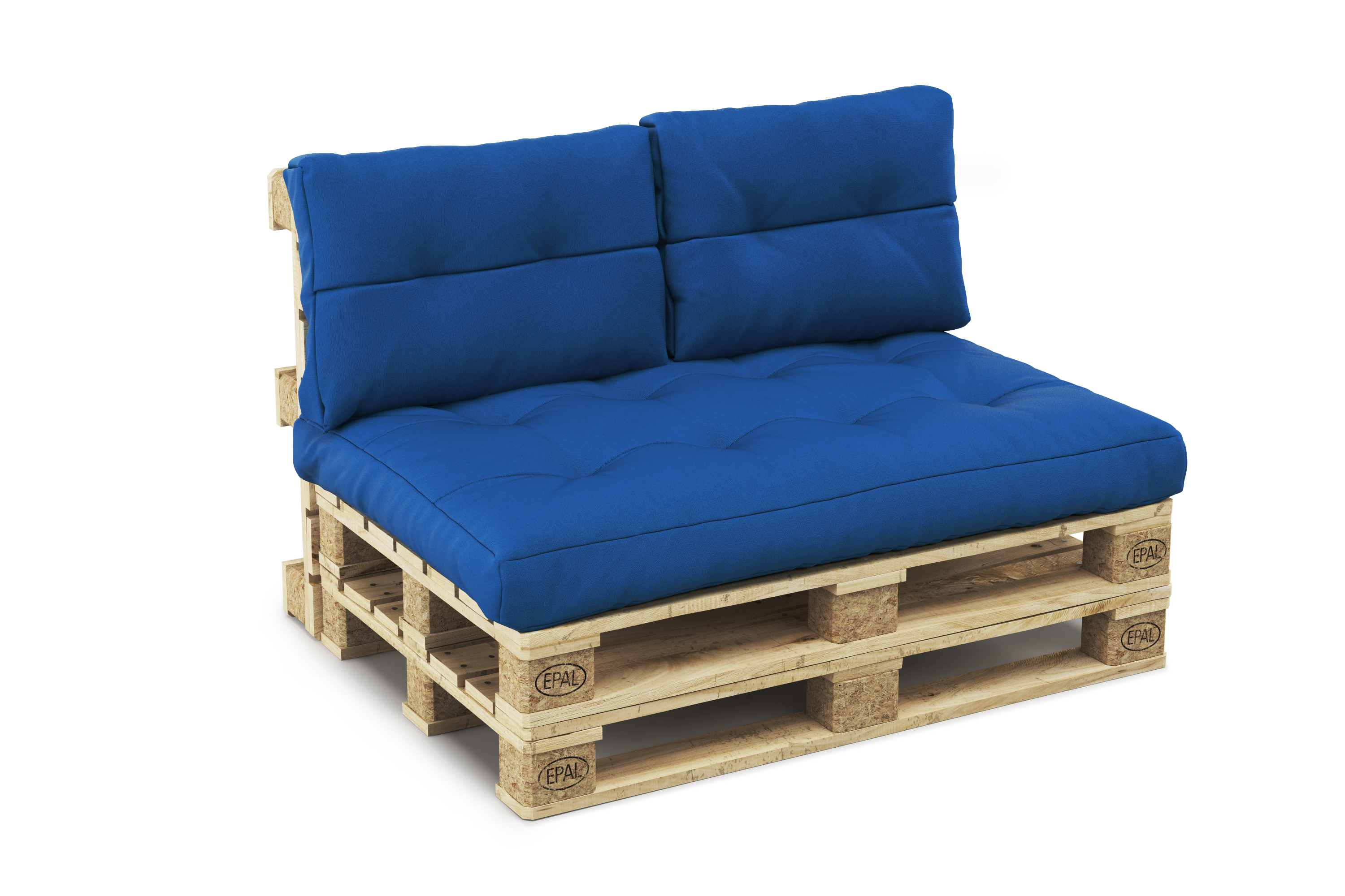 Palettenlounge MELIDE inkl. Kissen blau