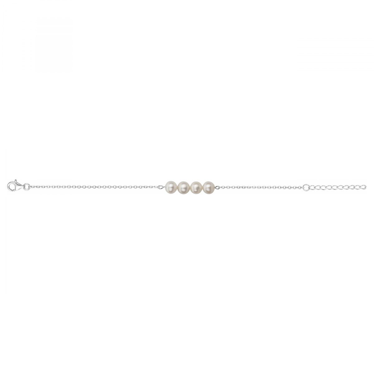 Bracelet souple mono-motif en Argent avec perle d'eau douce blanc