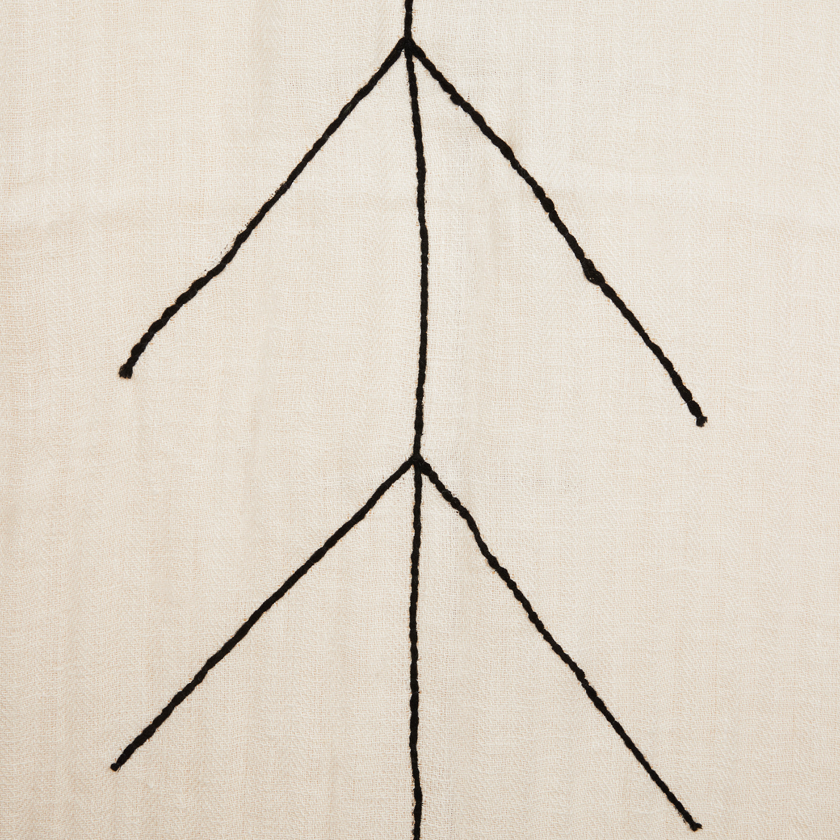 BOREAL NIGHT - Plaid brodé 135x230 cm en lin | Beige