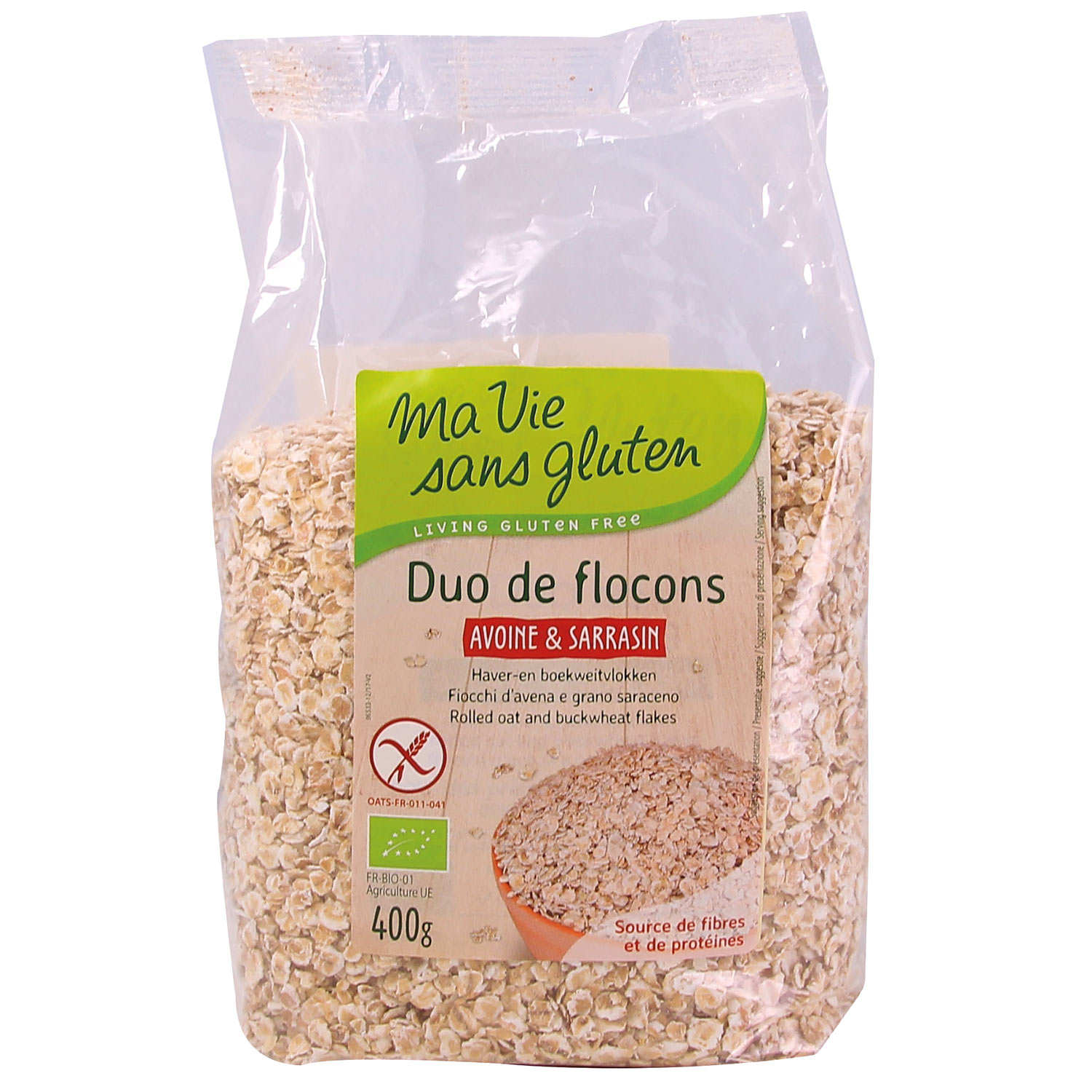 Duo bio de flocons d'avoine et de sarrasin - sans gluten