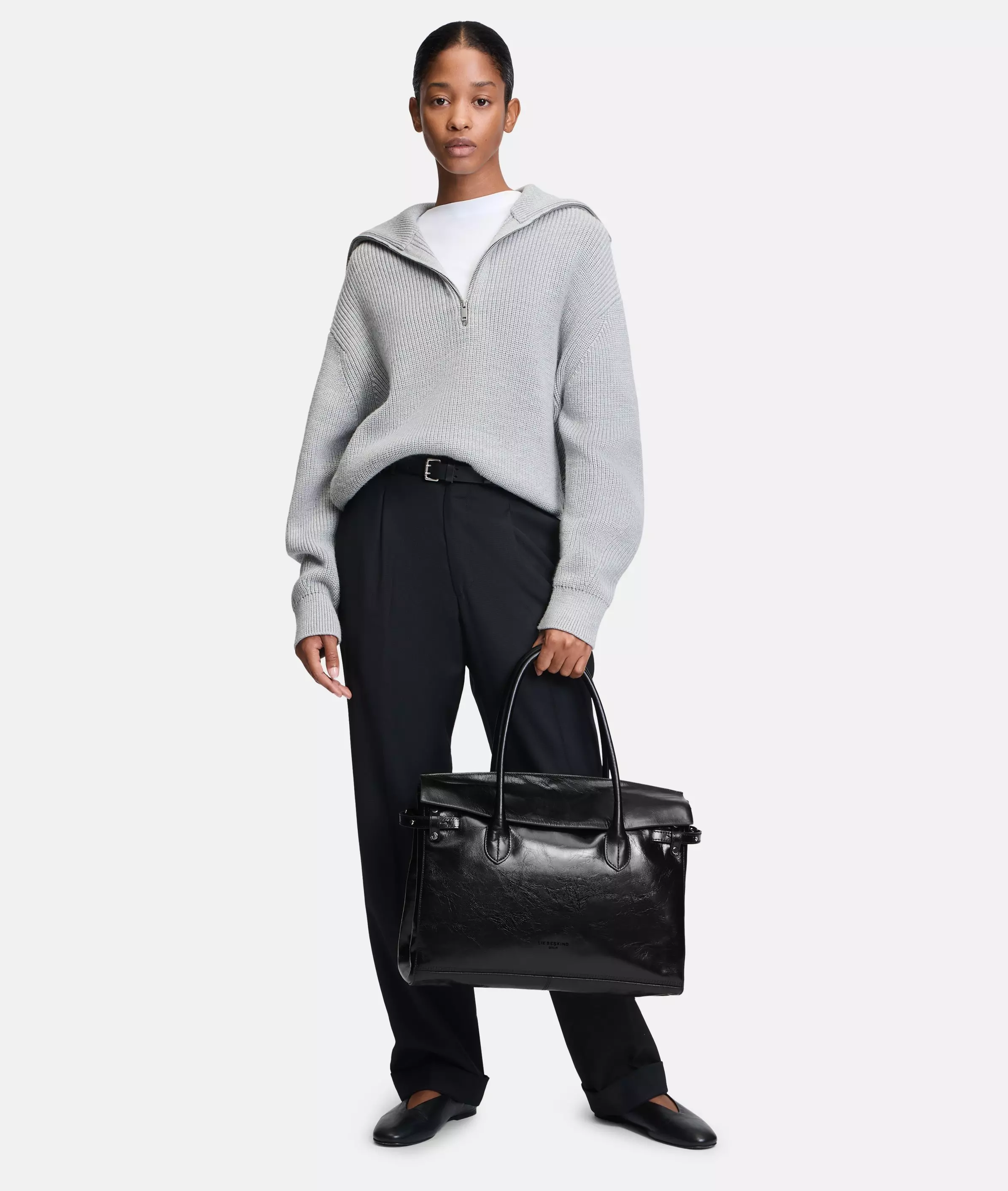 Archive Gloria Satchel L Large business bag made of shiny leather