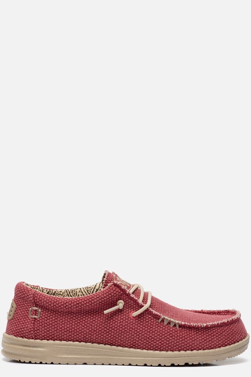 HEYDUDE Wally Braided Instappers rood Katoen