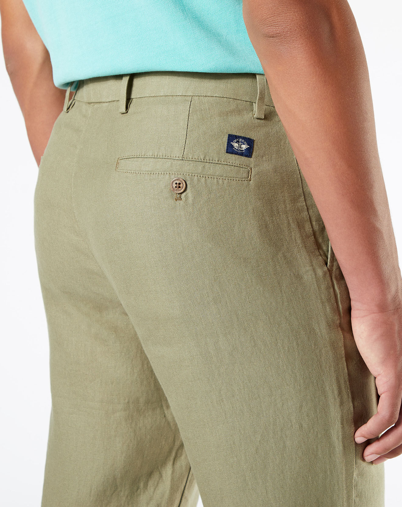 Dockers Pantalon 100% Lin Chino Regular Fit kaki clair