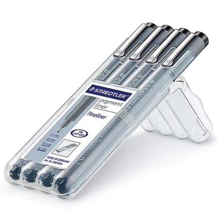 STAEDTLER® Pigment Liner schwarz, 4 Stück