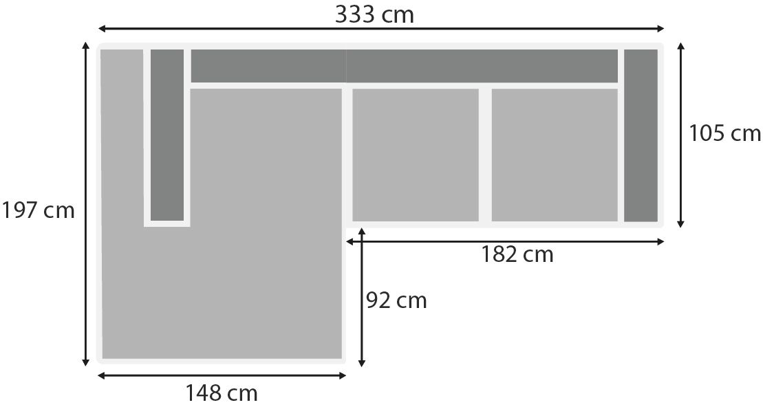Loungebank stof Tokio 170 Kansas B333 x D197 x H90 cm