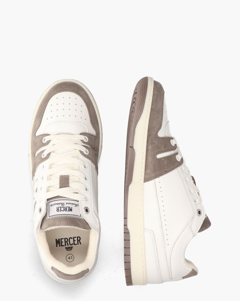 Mercer Amsterdam The Brooklyn M Wit/Taupe Herensneakers