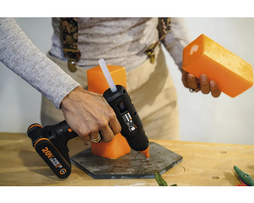 Worx accu lijmpistool + GRATIS bonusartikel: 20V accu WA3644 (4.0Ah)