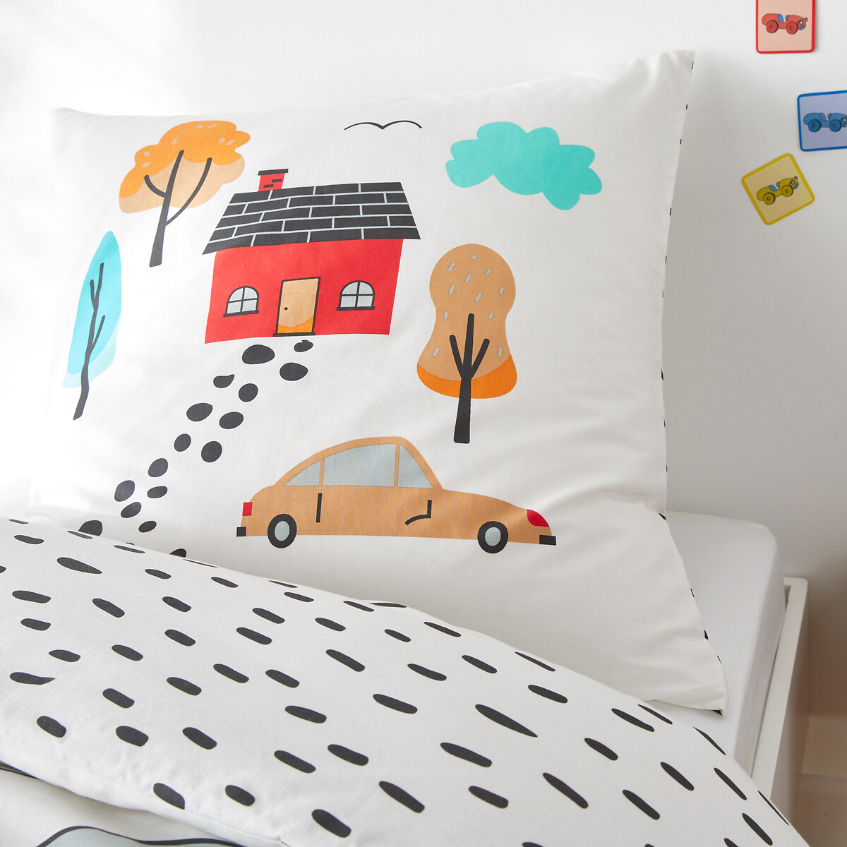 SO'HOME<br>Conjunto de cama de algodão, fronha quadrada, Circuito