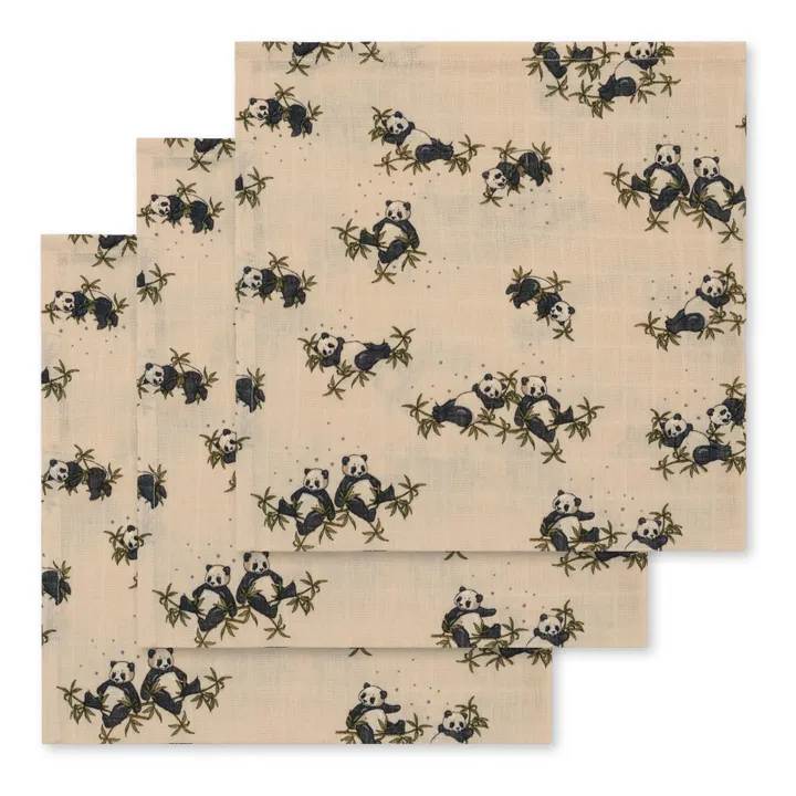 Konges Sløjd Langes en coton bio Panda - Set de 3 | Beige