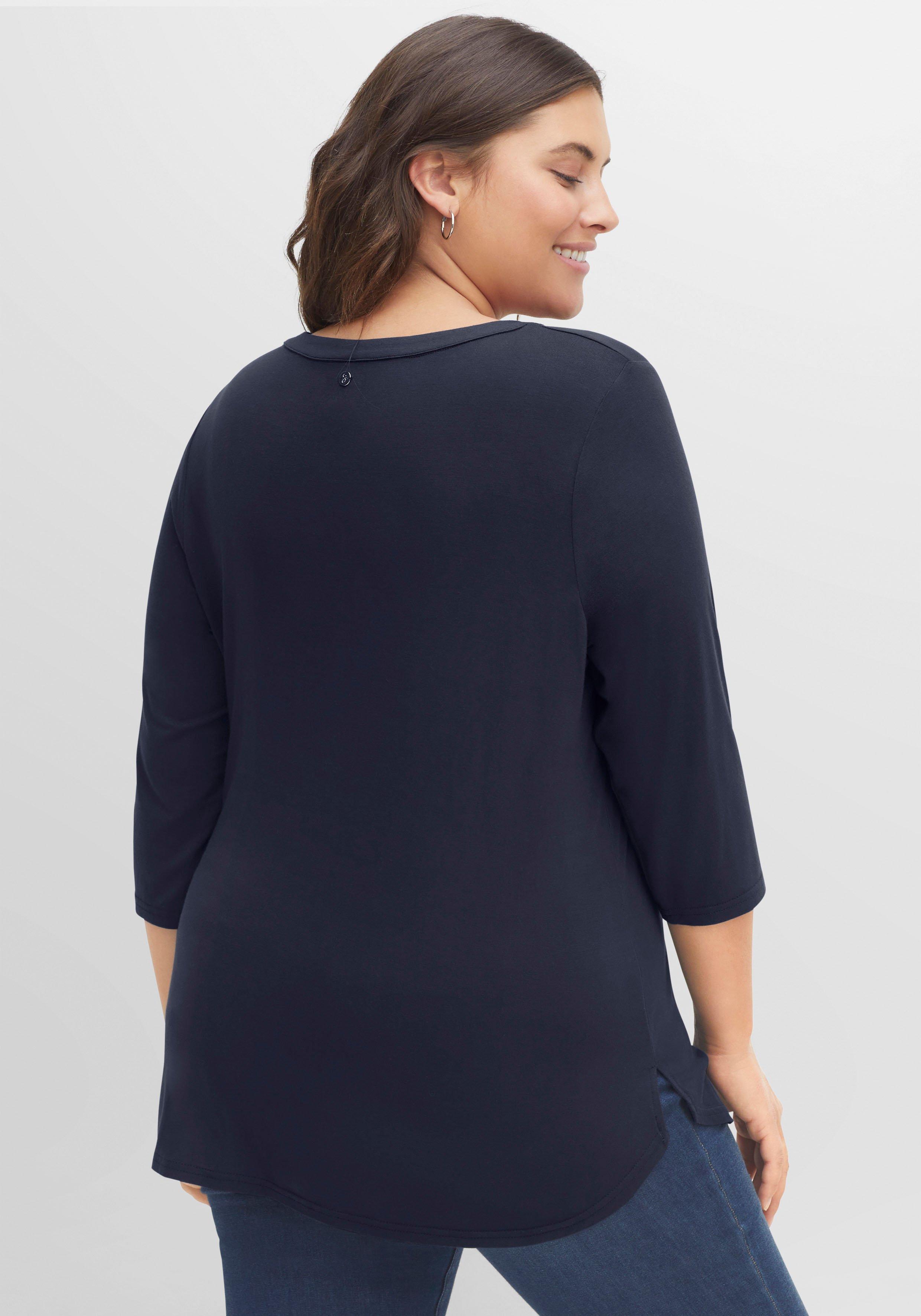 Shirtbluse mit 3/4-Arm und Kräuseldetails