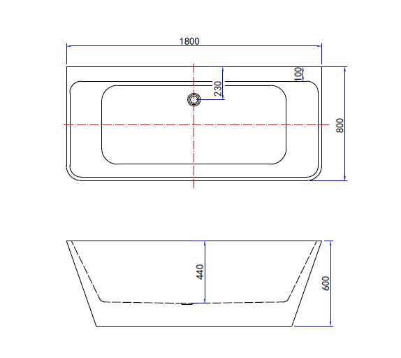 Best Design Silmo vrijstaand back to wall bad mat wit
