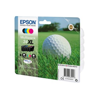 Epson 34XL Balle de Golf - Pack de 4 - noir, cyan, magenta, jaune - cartouche d'encre originale