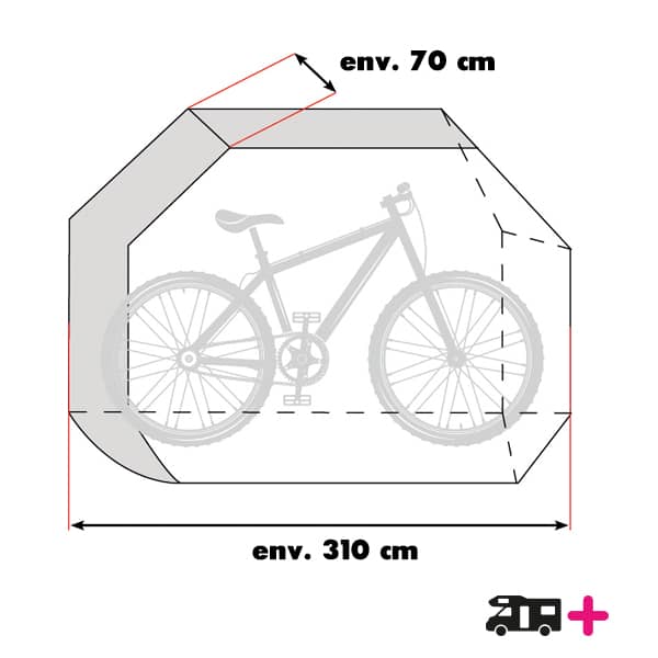 Housse porte-vélos camping-car 4 vélos avec poche