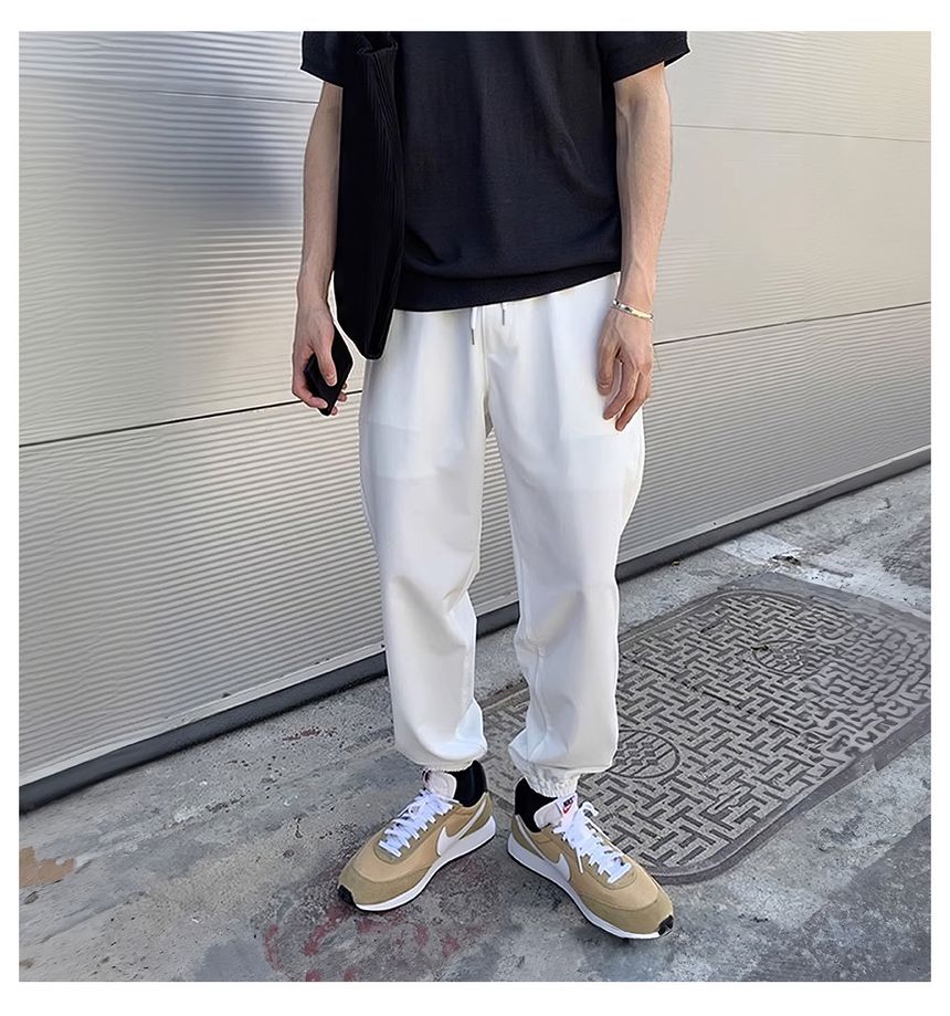 Okwano - Halfhoge, effen cropped harembroek