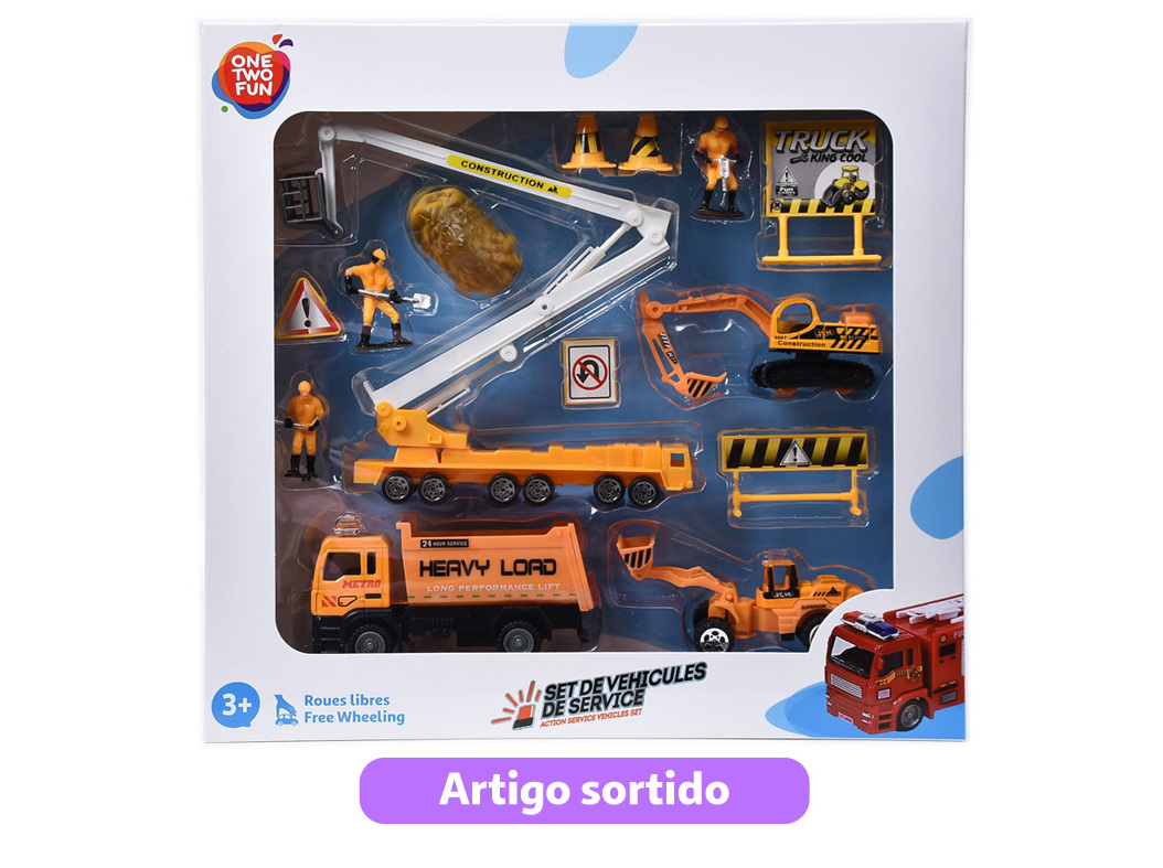 PLAYSET VEICULOS ONE TWO FUN METAL MODELOS SORTIDOS