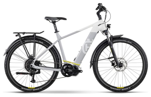 Vélo de Ville Electrique Husqvarna Cross Tourer CT1 Gent Shimano Alivio 9V 630Wh 27.5'' Gris / Blanc