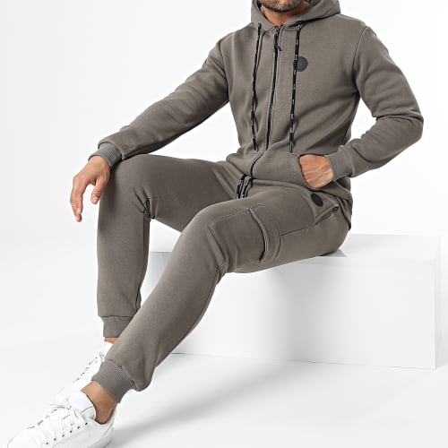 Ensemble Sweat Zippé Capuche Et Pantalon Jogging Nunez Gris