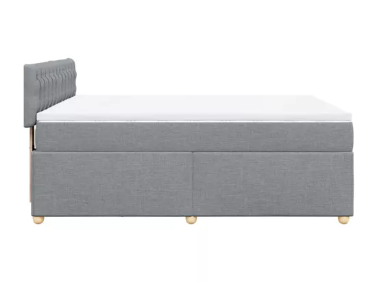 Sommier à lattes de lit avec matelas Gris clair 140x190cm Tissu