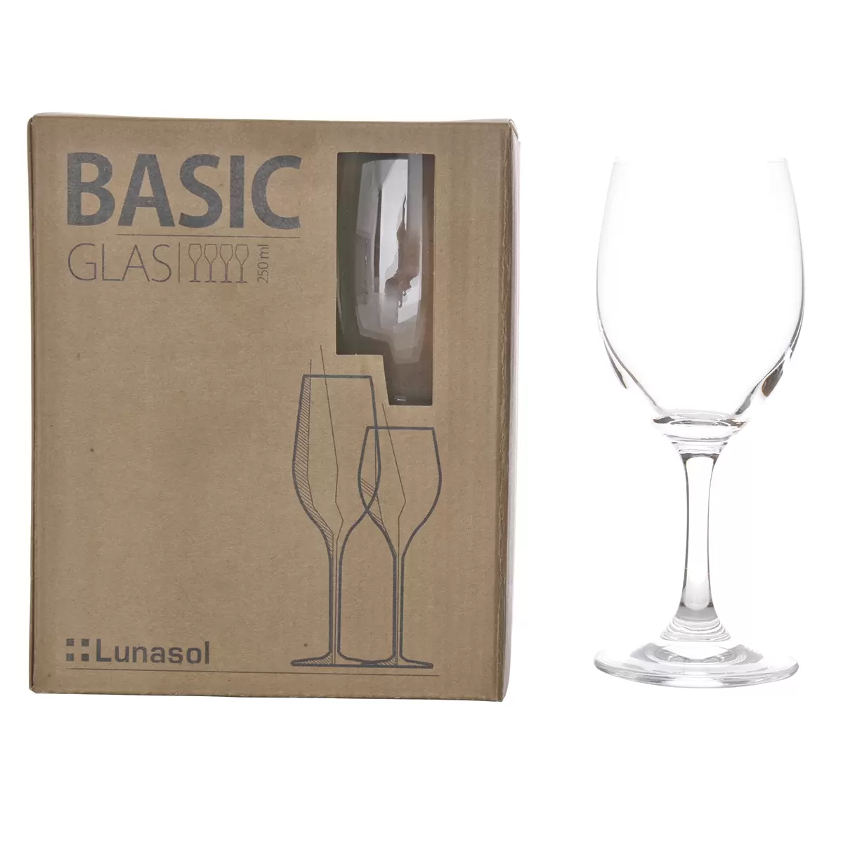 Weissweinglas 4er Set BASIC Lunasol Transparent