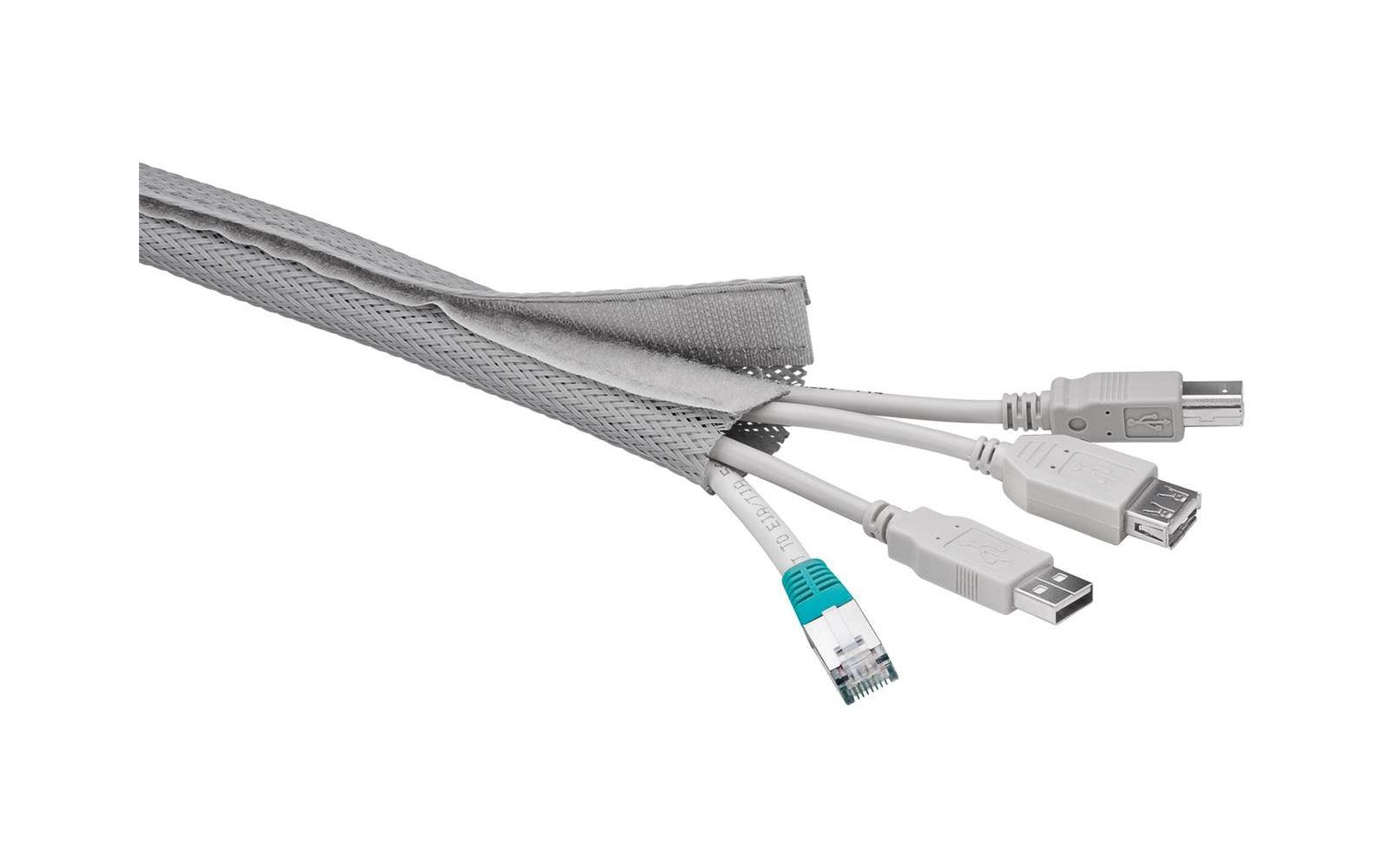 Goobay CM WireSleeve Kabelmantel 1,8 m weiß
