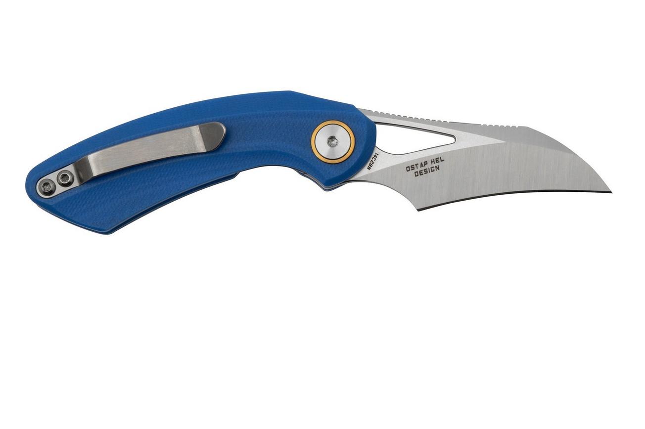 Bestech Bihai Stonewashed Satin, Blue G10 BG53D-1 zakmes, Ostap Hel design