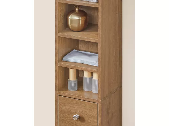 SoBuy Meuble de Rangement Salle d Bain Meuble Colonne Armoire de Toilette Meuble WC L20xP20xH180cm, BZR34-PF