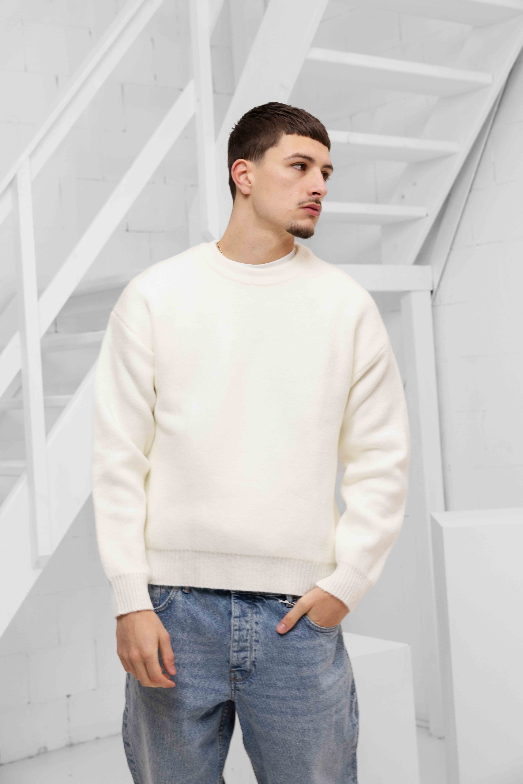 Croyez Gallery Knit Sweater Heren Gebroken Wit
