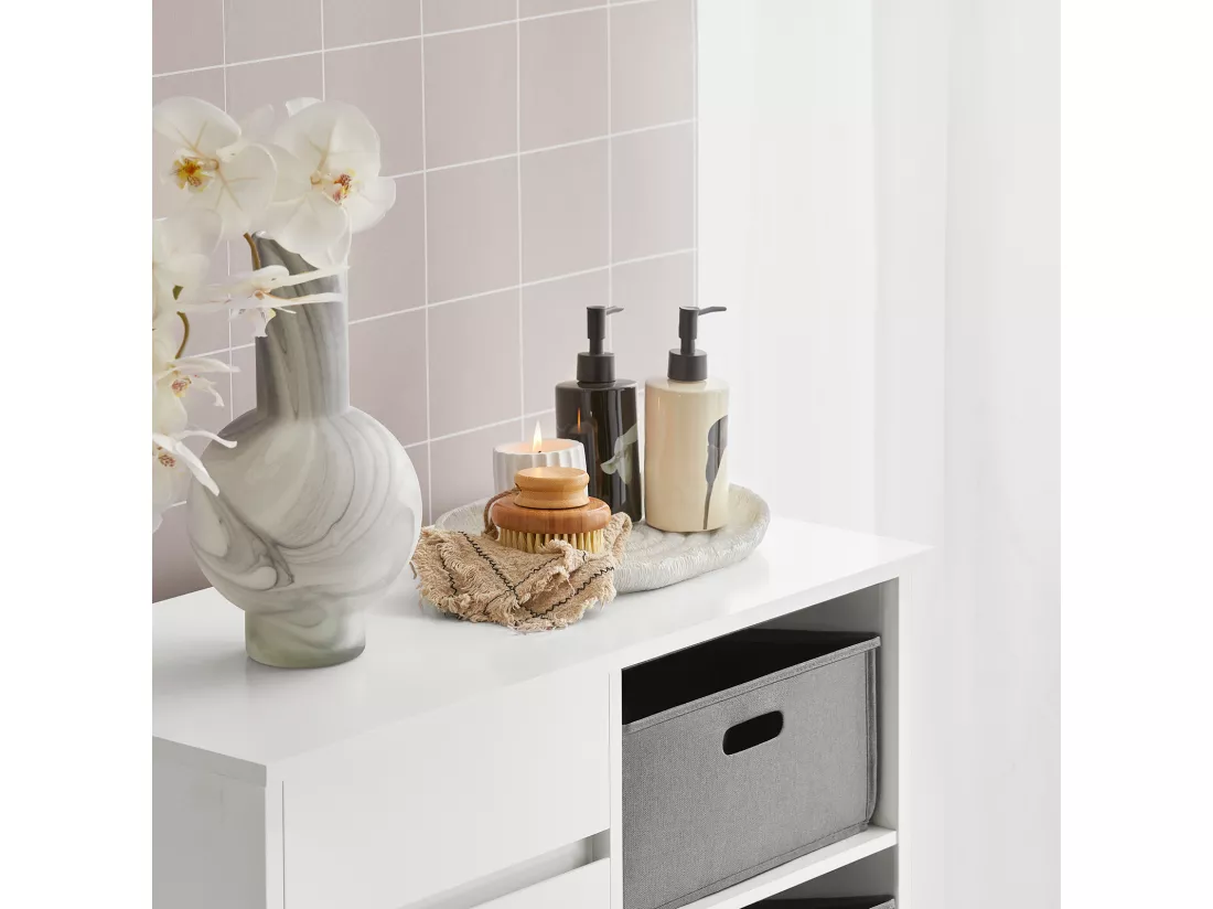 Placard Meuble Bas De Salle De Bain Avec 1 Tiroir, 1 Panier À Linge 3 Panier, Sacs À Linge, BZr77-w