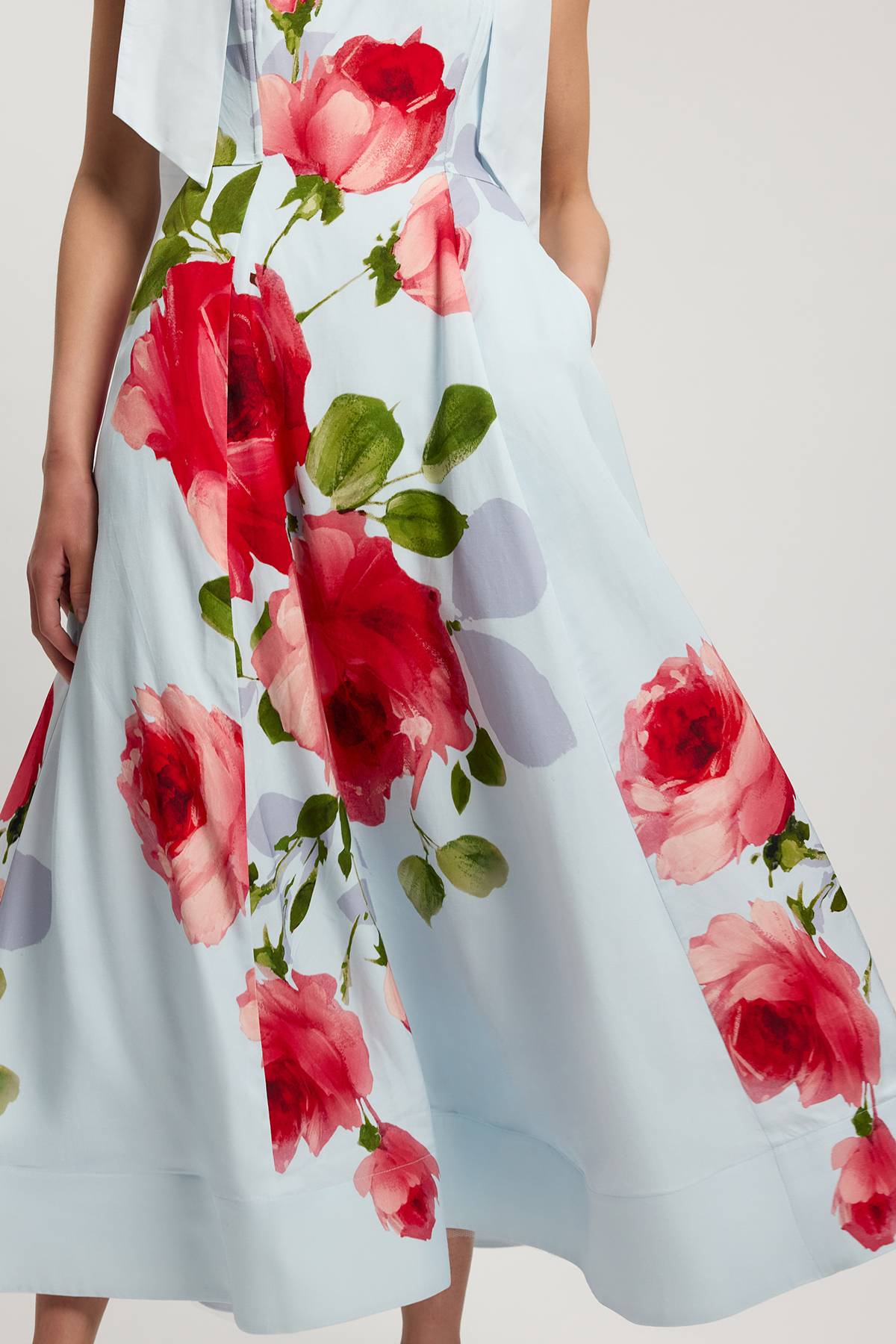 KarenMillen Robe De Bal Longue Tissée À Imprimé Floral En Viscose Lin Petite Taille