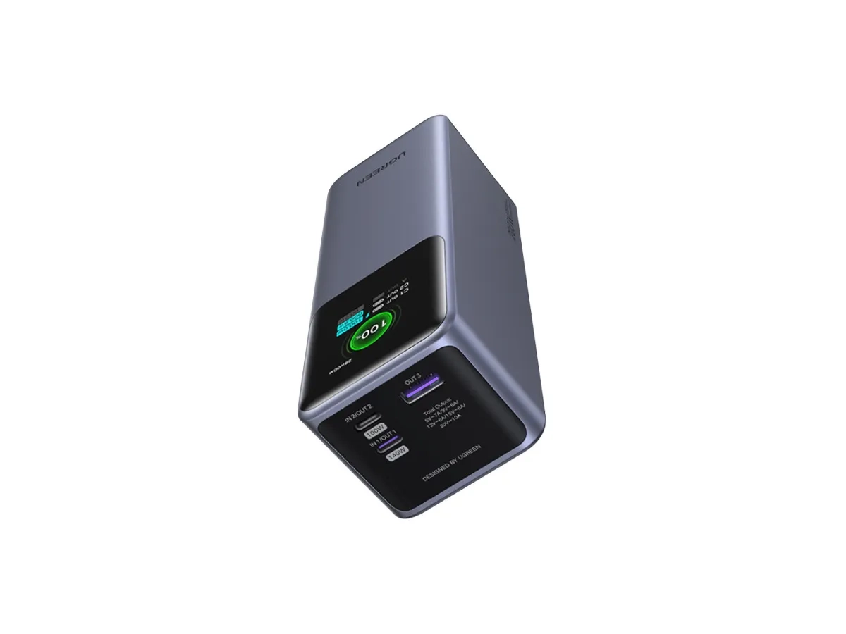 (200W) Nexode 25000mAh Powerbank Dual USB C / USB A Ladegerät inkl. USB C Ladekabel Power Delivery (35525B) - Grau
