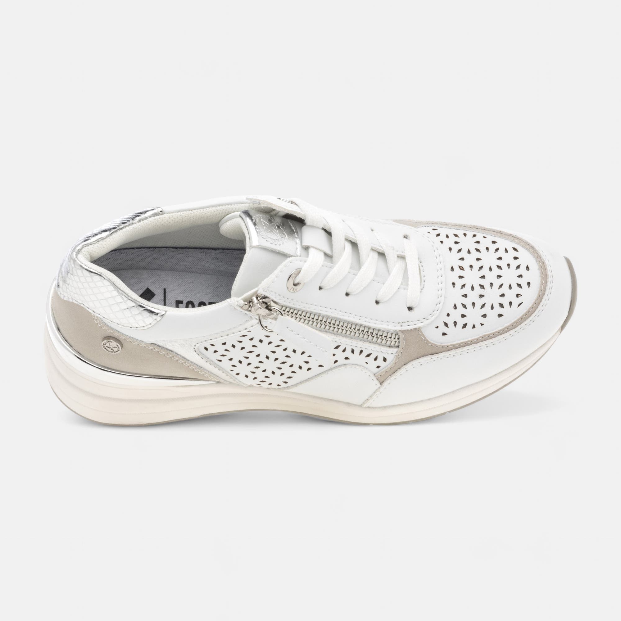 Baskets basses à talon compensé Femme blanc