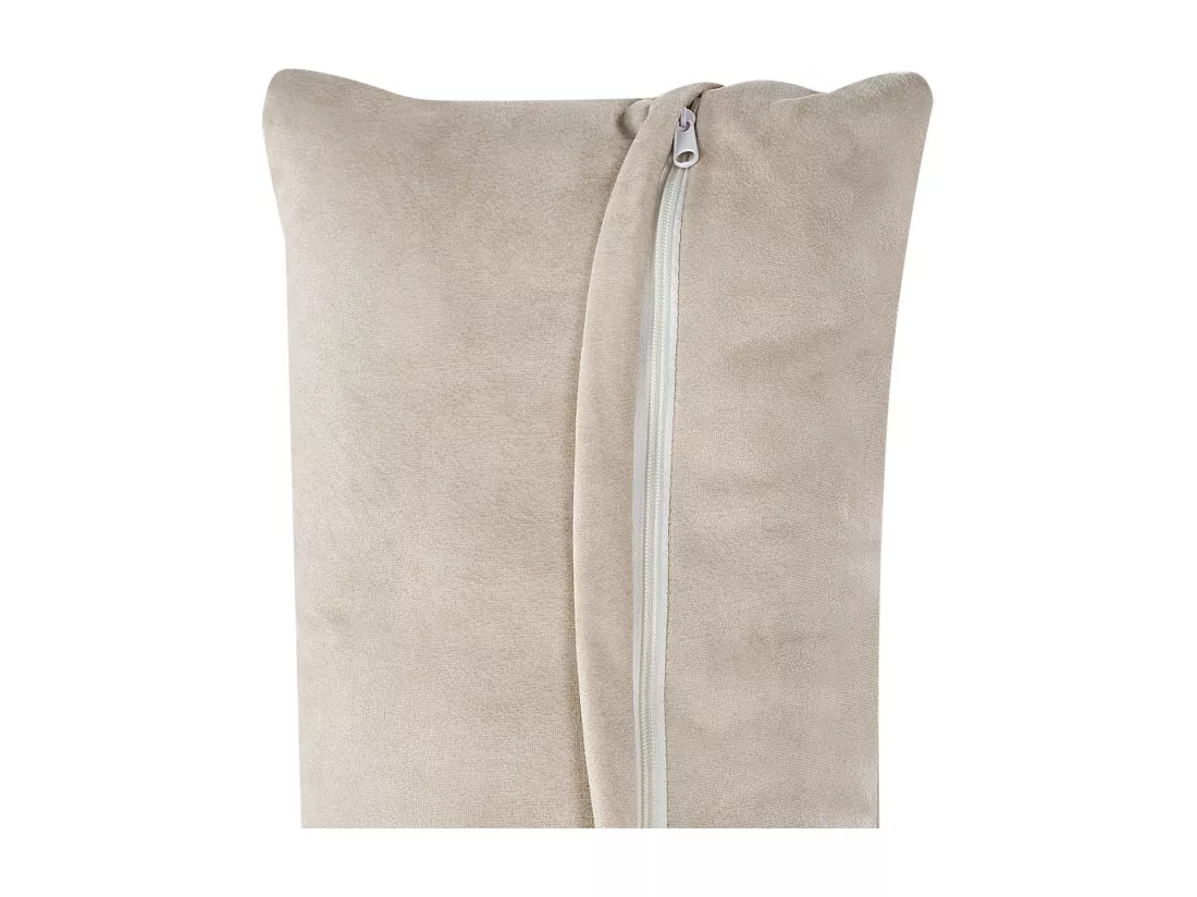 Canapé 2 places modulable en velours sans accoudoirs beige HELLNAR