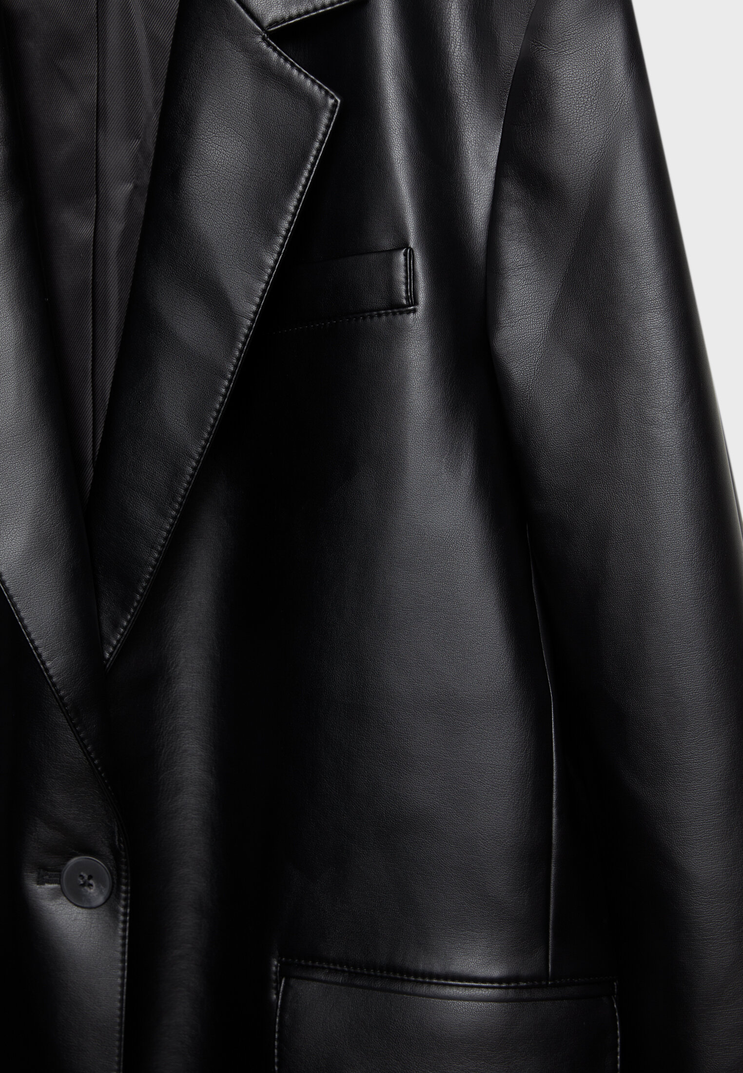 Blazer de couro sintético
