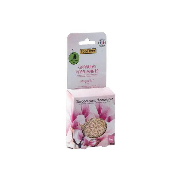 Lot de 4 sachets de granulés parfumants pour aspirateur odeur magnolia