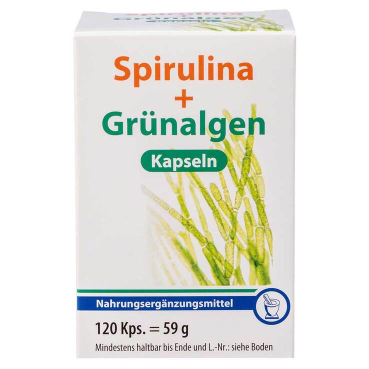 Spirulina + Grünalgen Kapseln, 120 St