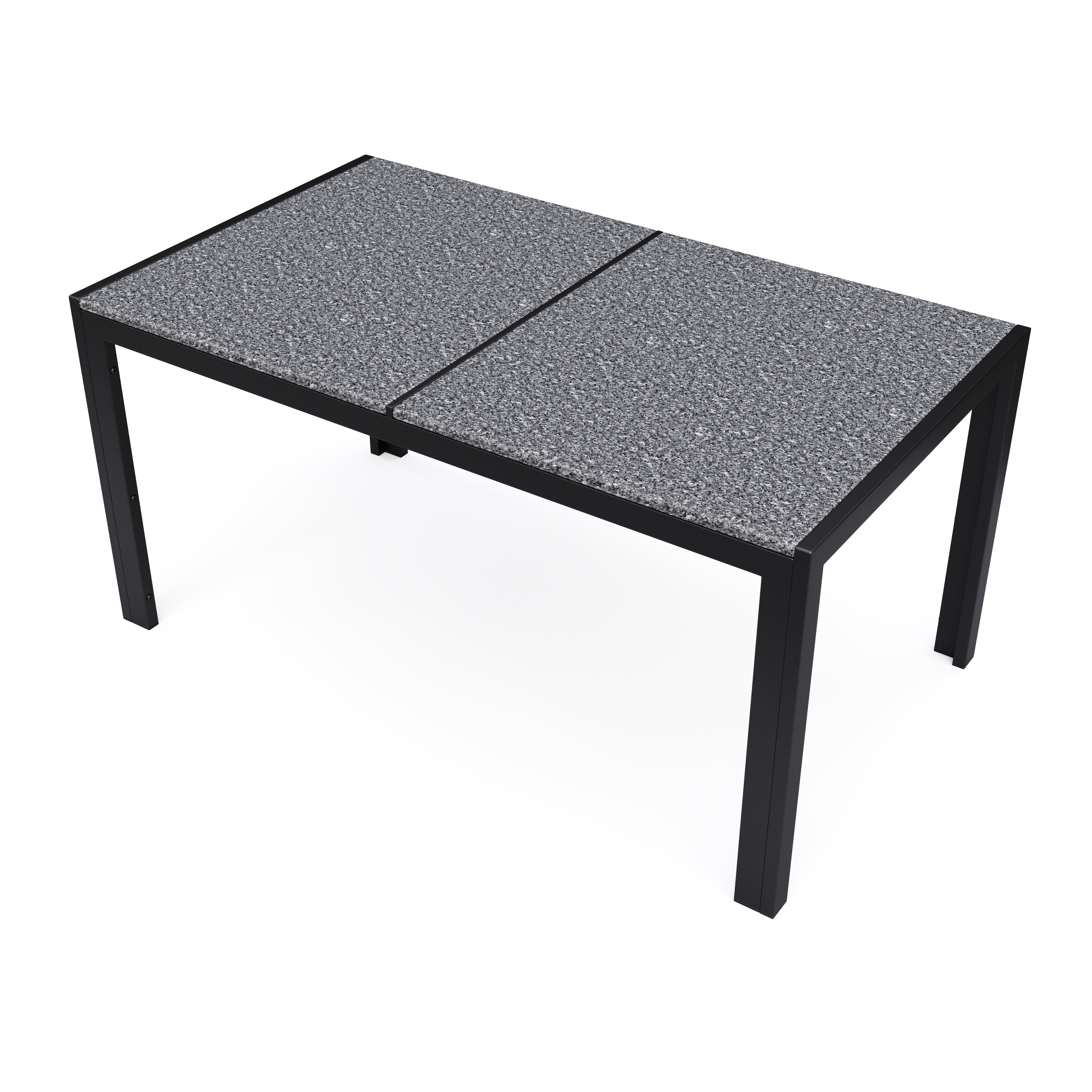 Granittisch 140 x 80 x 75 cm schwarz